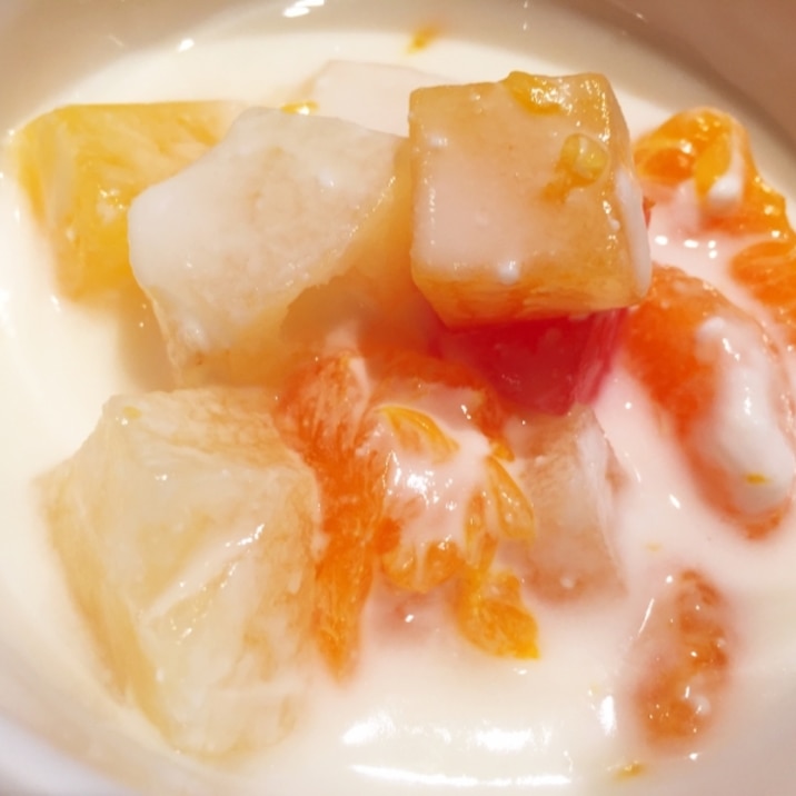 フルーツ缶のヨーグルト和え レシピ 作り方 By たかまさ 楽天レシピ